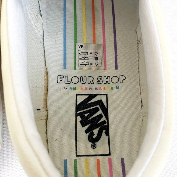 Vans x Flour Shop Leather Rainbow Unicorn Slip On Sneakers Size 5 - Picture 9 of 10